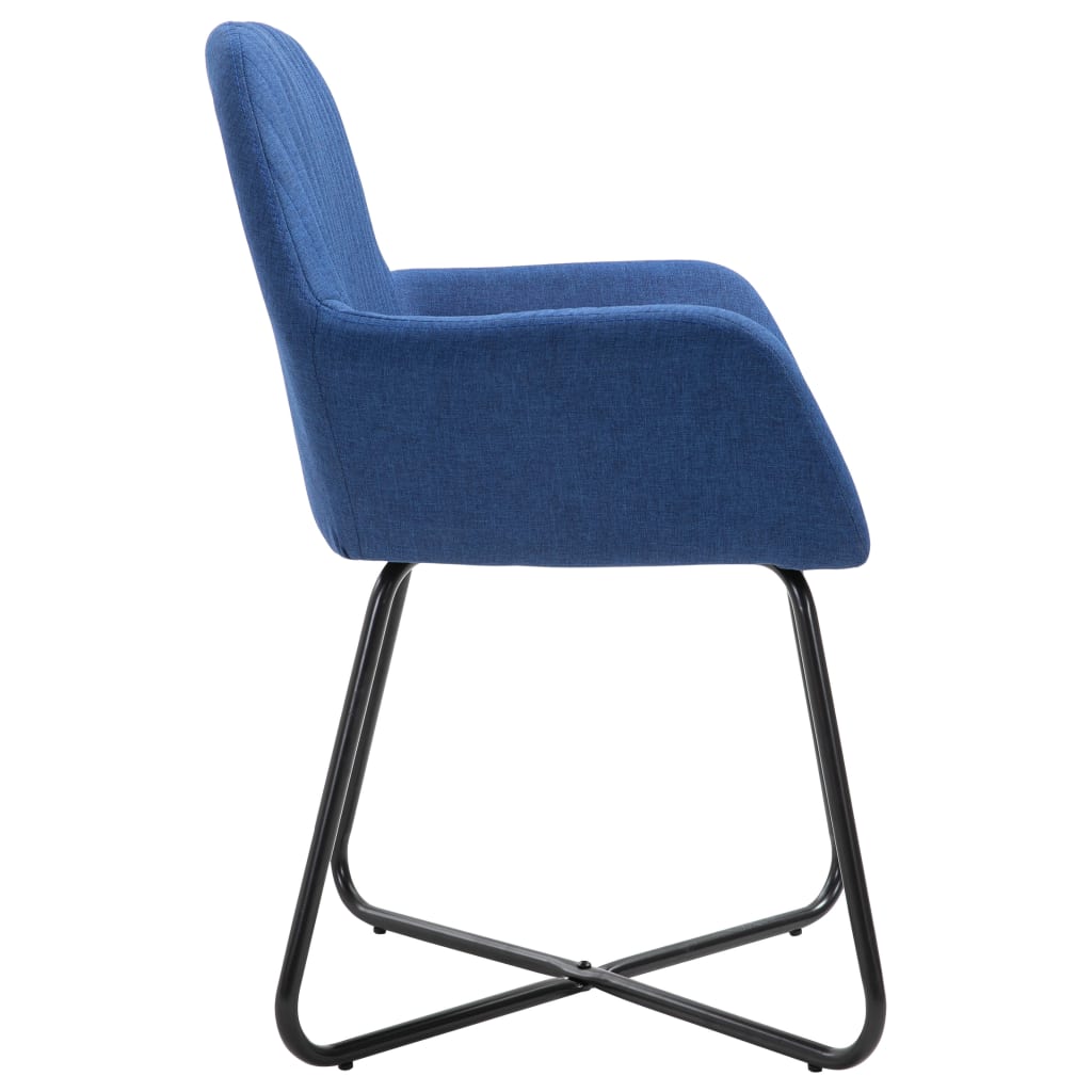 vidaXL Трапезни столове, 2 бр, сини, текстил