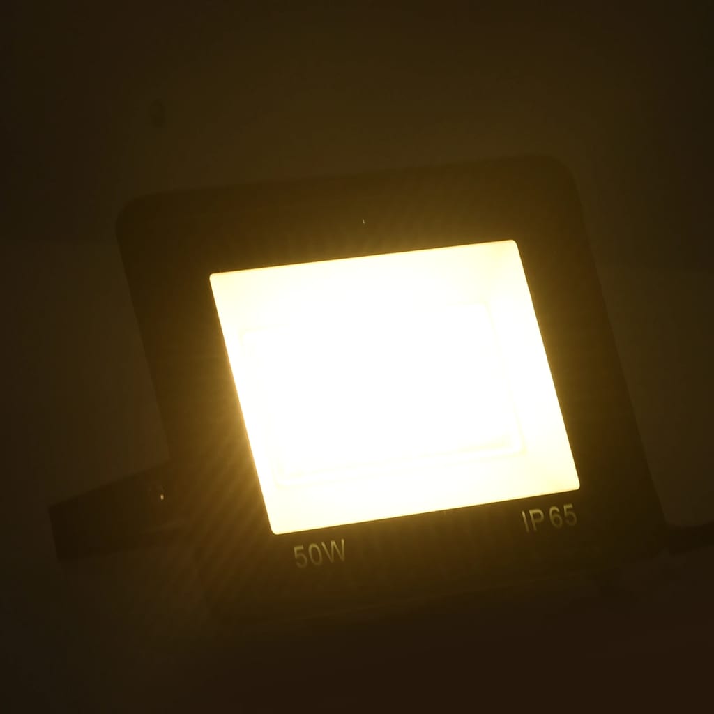 vidaXL LED прожектор, 50 W, топло бяло