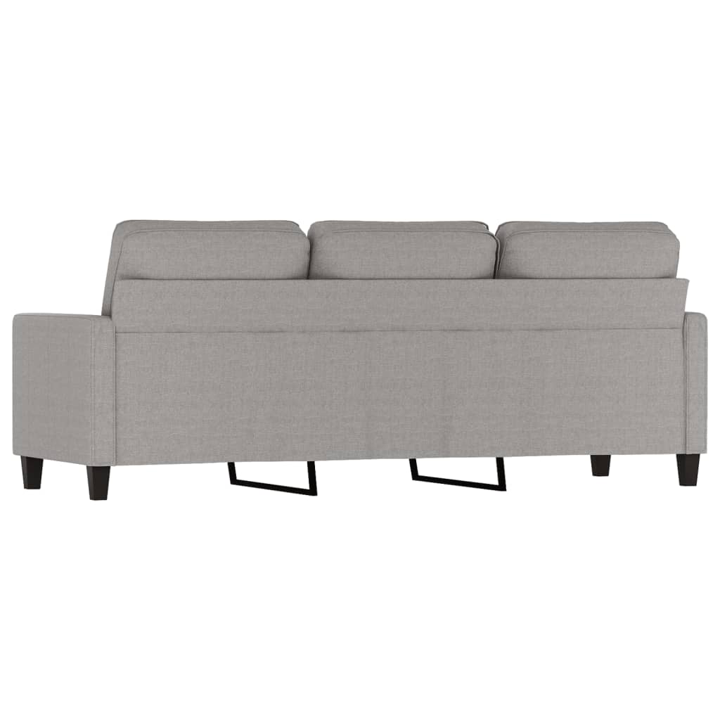 vidaXL 3-местен диван, светлосив, 180 см, плат