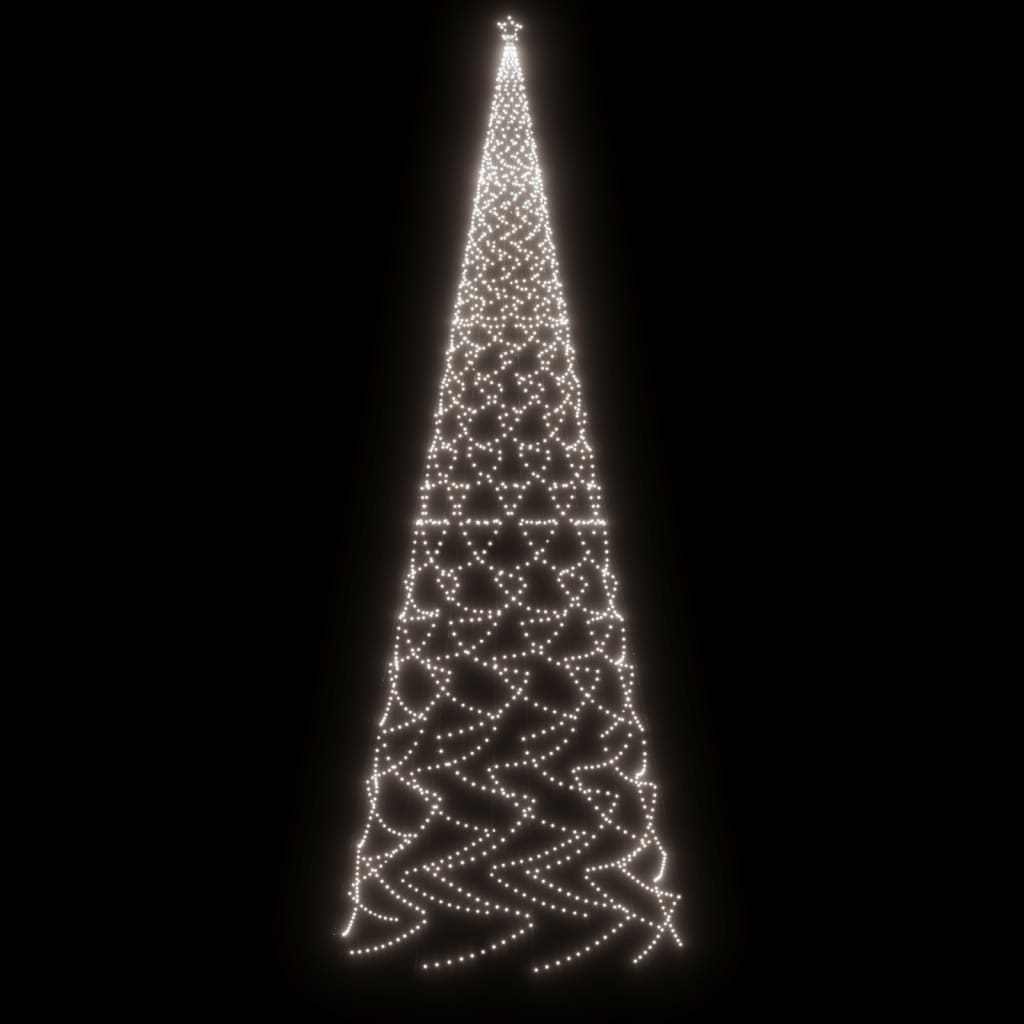 vidaXL Коледна елха с шип, студено бяла, 3000 LED, 800 см