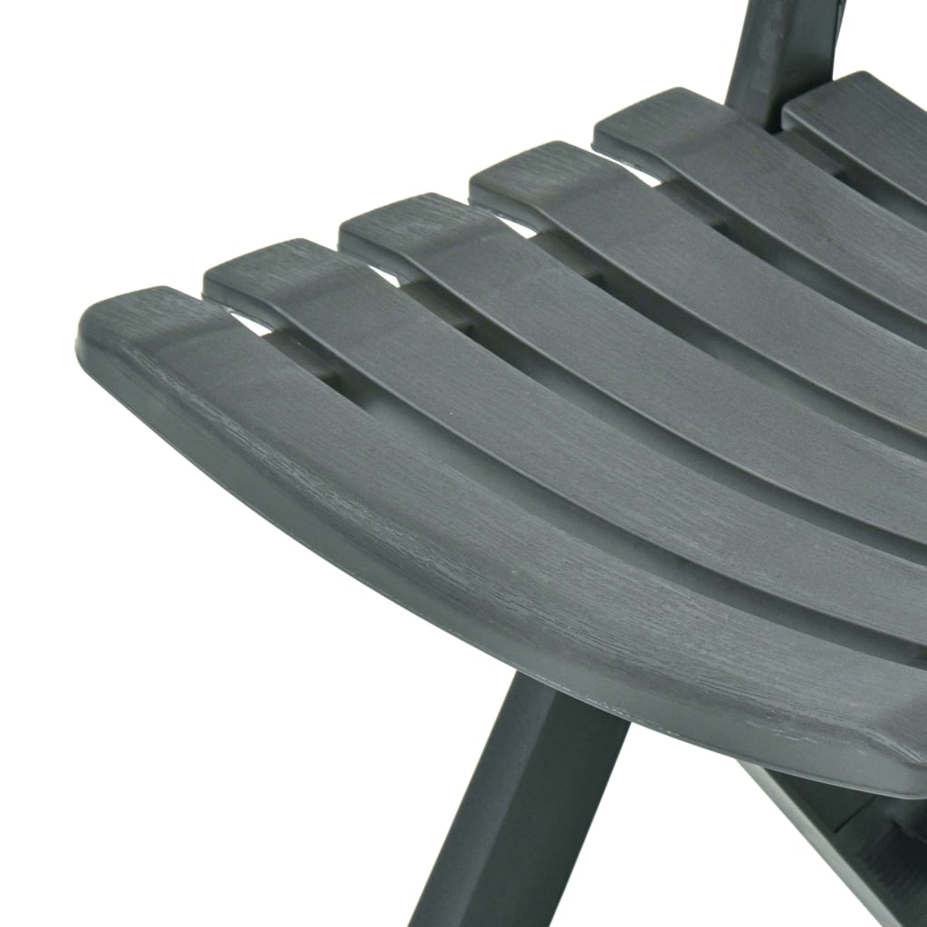 vidaXL Сгъваеми градински столове, 2 бр, пластмаса, зелени