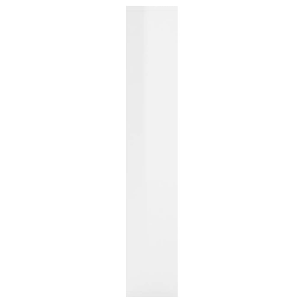 vidaXL Стенен рафт, бял гланц, 36x16x90 см, ПДЧ
