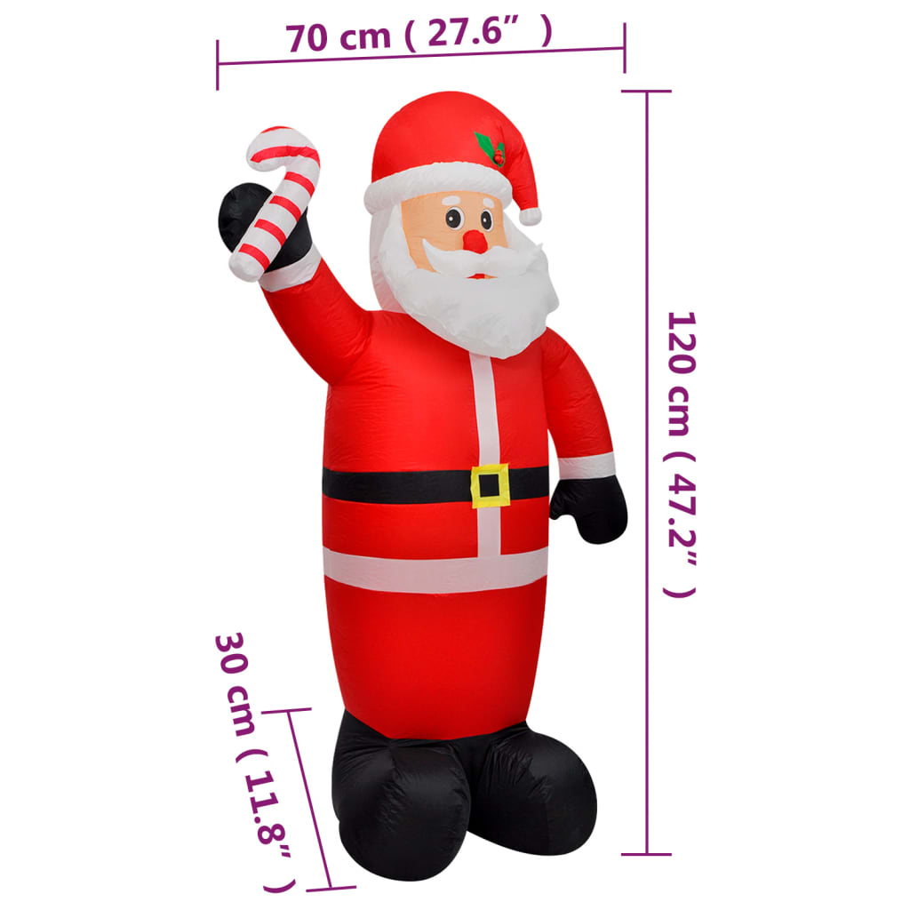 vidaXL Надуваем Дядо Коледа с LED 120 см