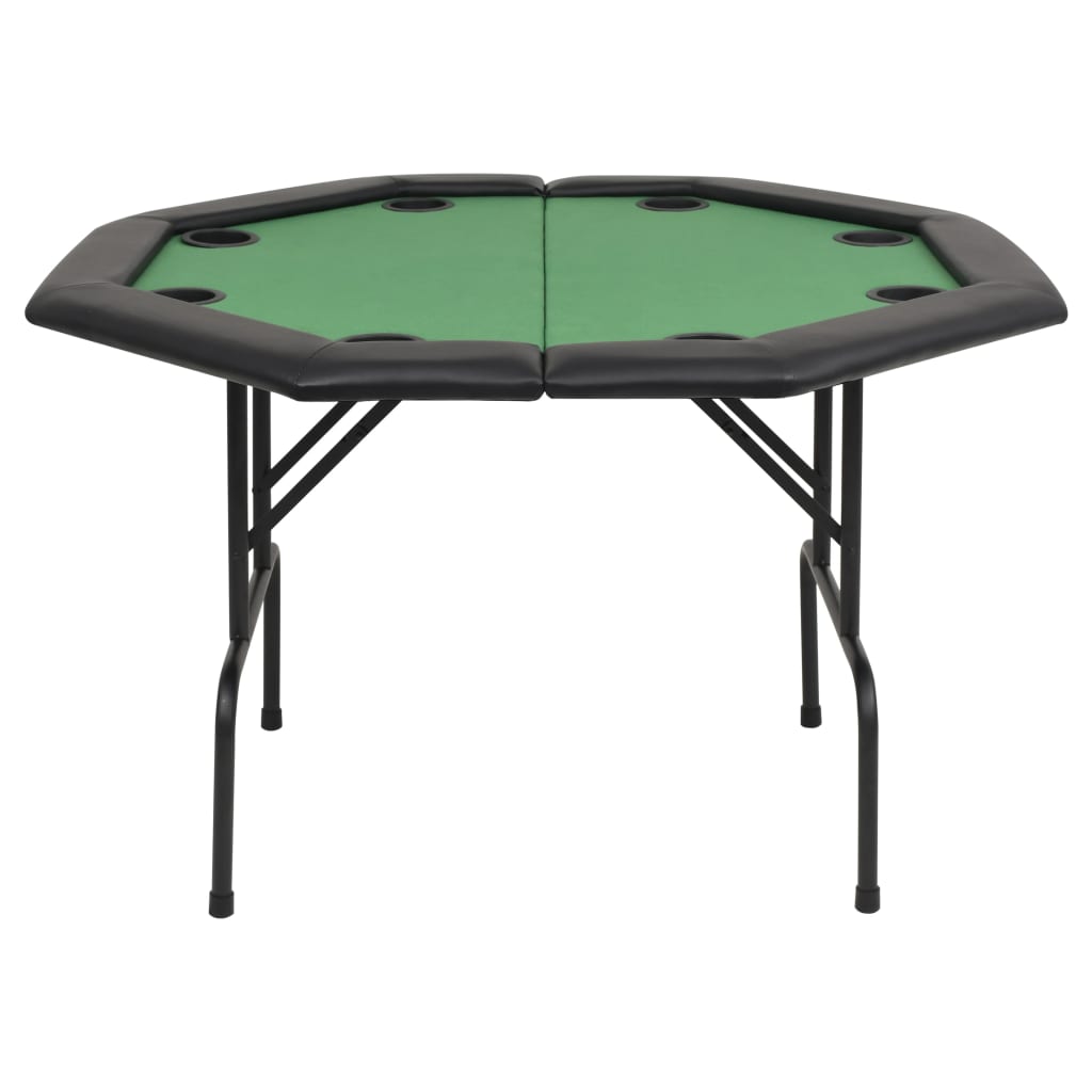 vidaXL Сгъваема покер маса за 8 играчи, осмоъгълна, зелена