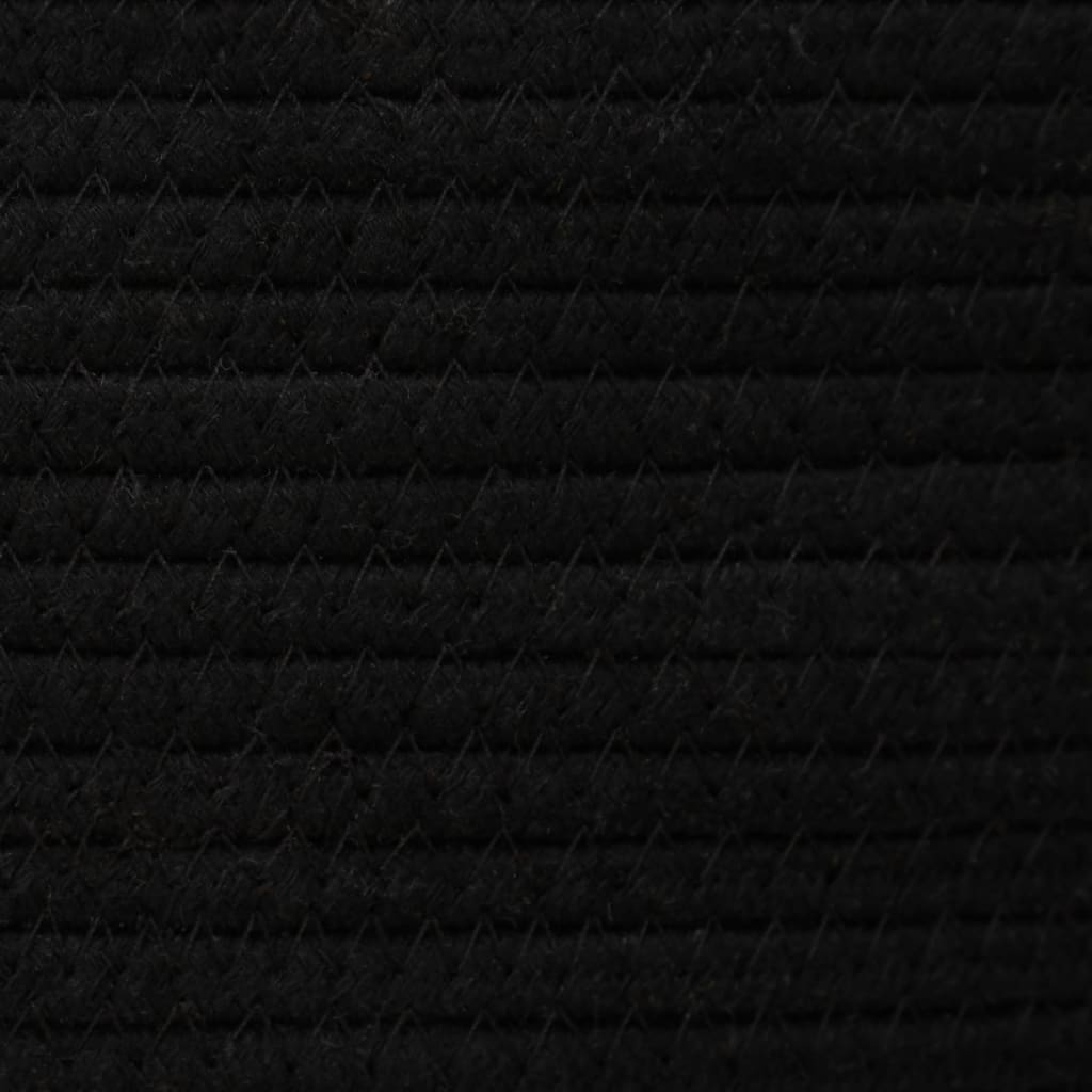 vidaXL Кош за съхранение, черно и бяло, Ø49x65 см, памук