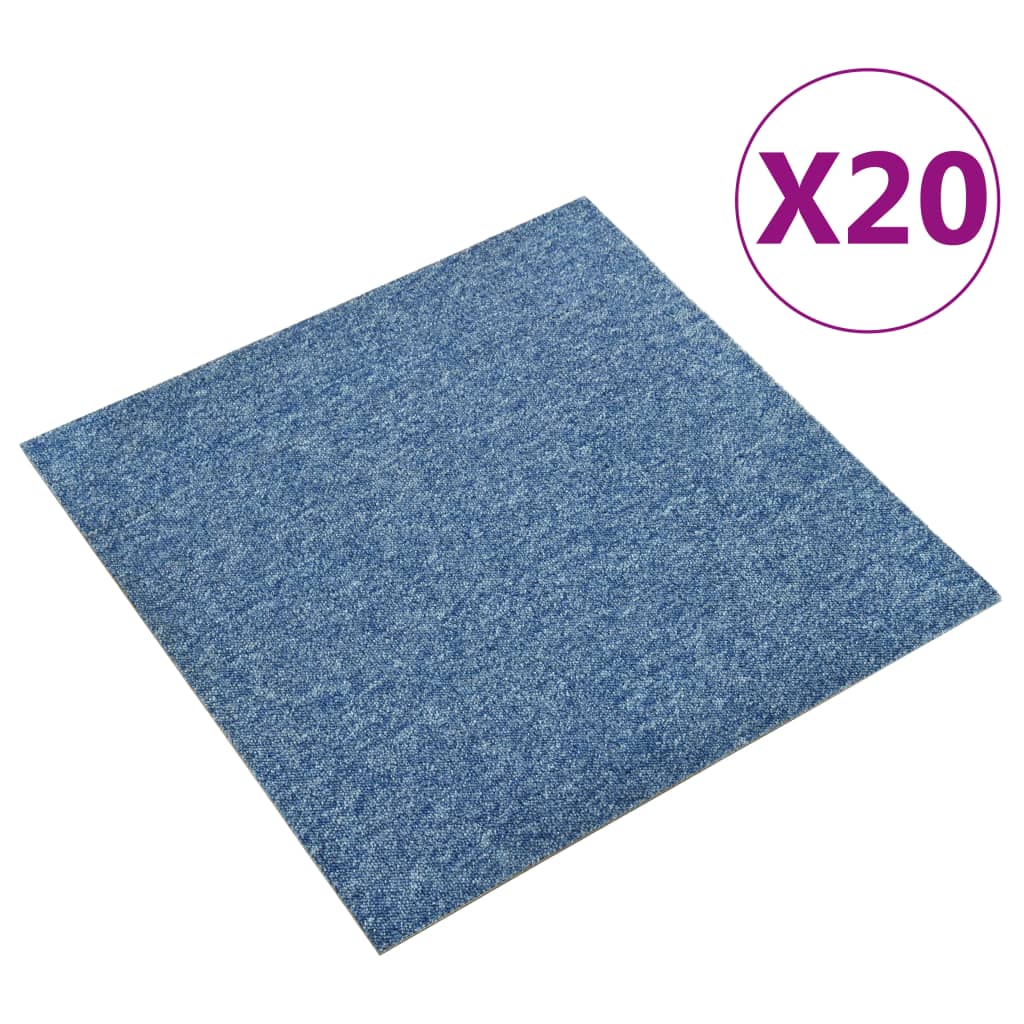 vidaXL Килимни плочки за под, 20 бр, 5 м², 50x50 см, сини