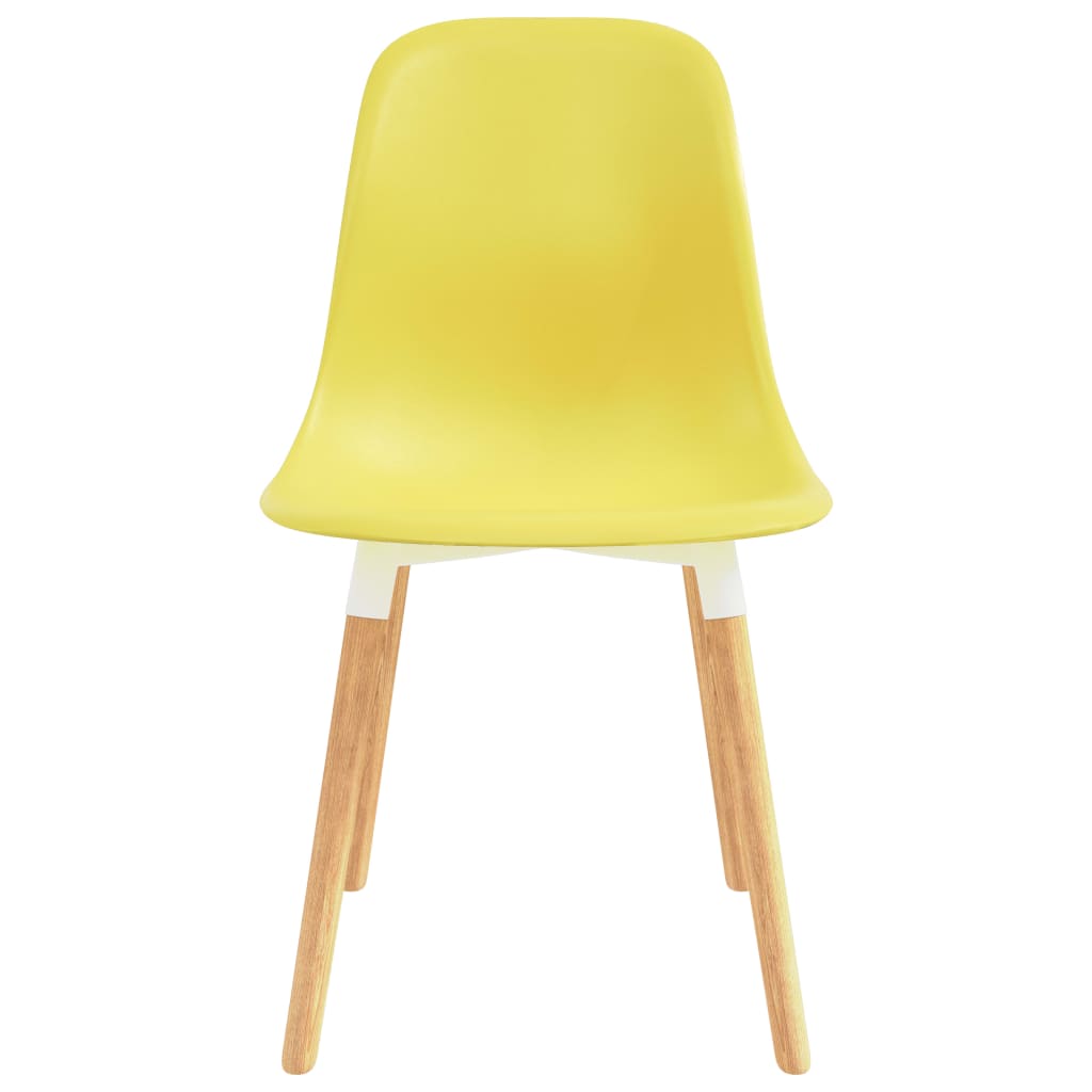 vidaXL Трапезни столове, 4 бр, жълти, пластмаса