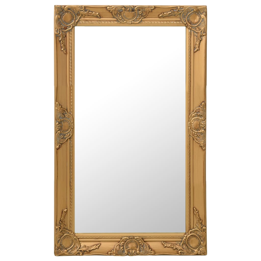 vidaXL Стенно огледало, бароков стил, 50x80 см, златисто