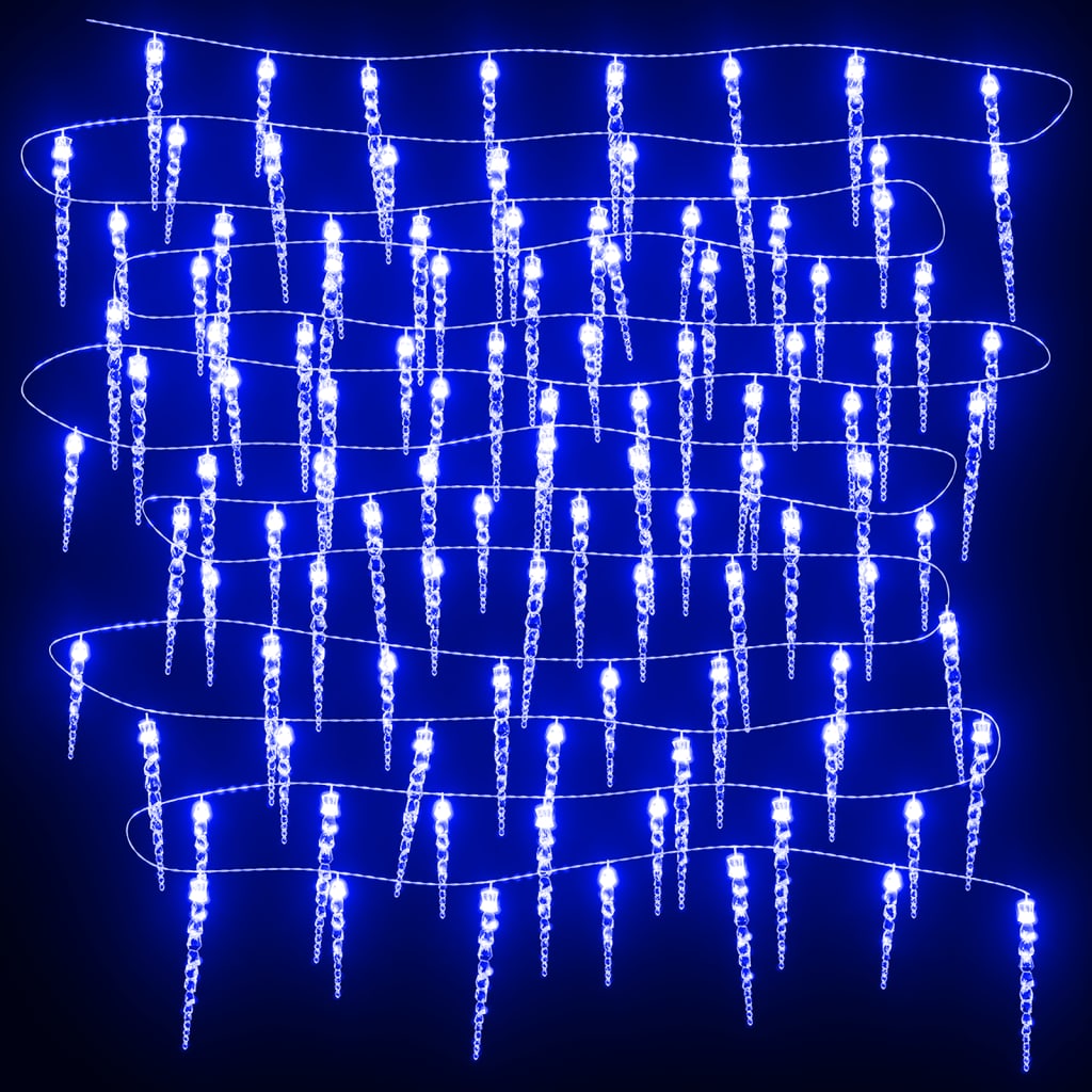 vidaXL Коледни лампи ледени висулки 200 LED сини 20 м акрил PVC