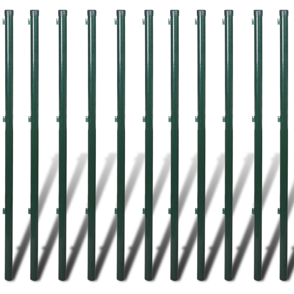 vidaXL Оградна мрежа с колове и клинове, стомана, 0,8x25 м