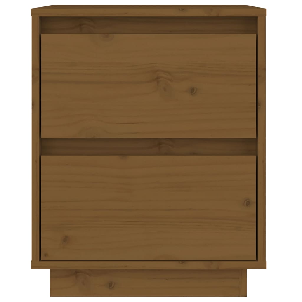 vidaXL Нощни шкафчета, 2 бр, меденокафяви, 40x35x50 см, бор масив
