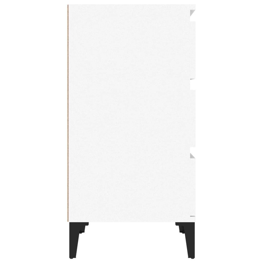 vidaXL Нощно шкафче, бяло, 40x35x70 см, инженерно дърво
