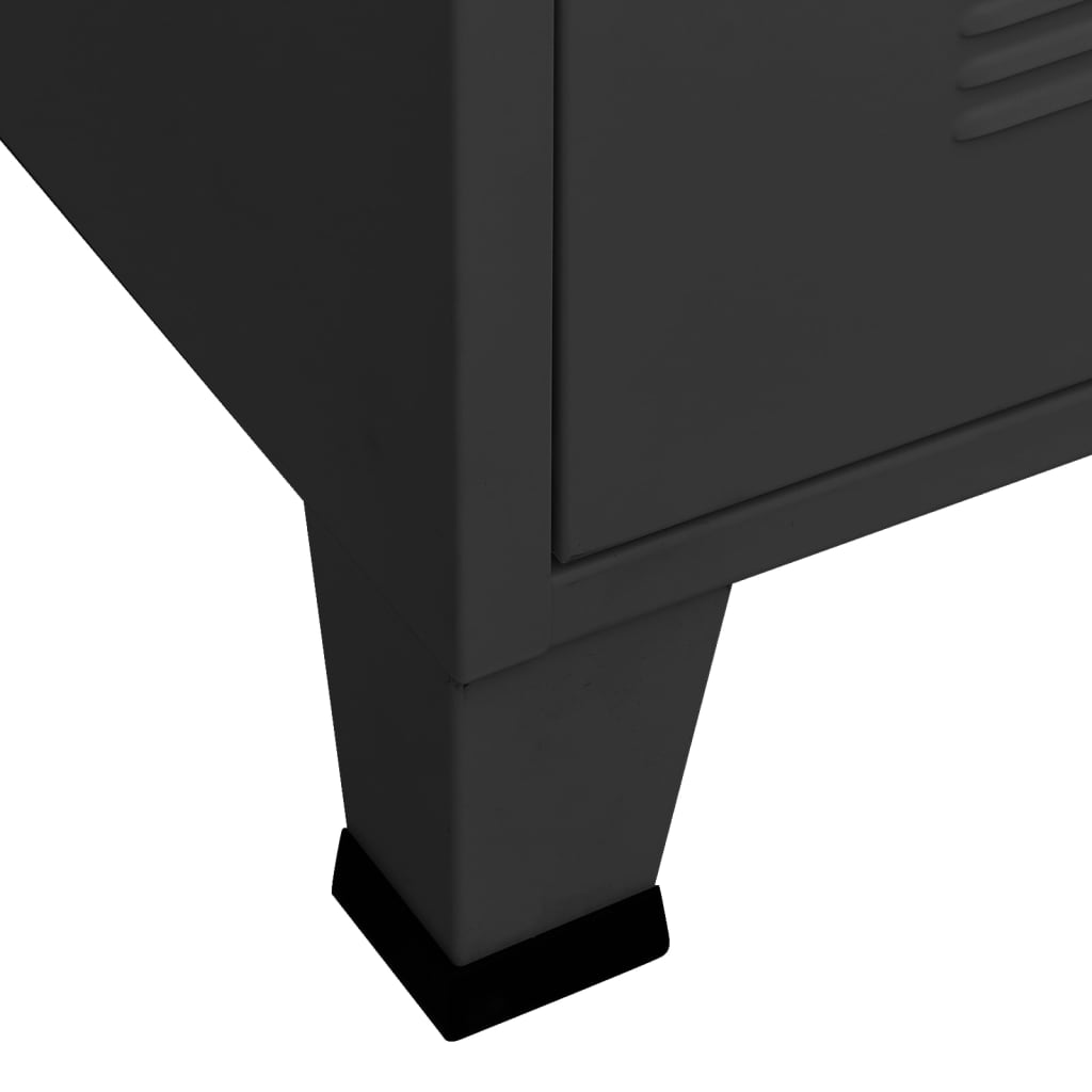 vidaXL Индустриален скрин за съхранение, черен, 75x40x115 cм, метал