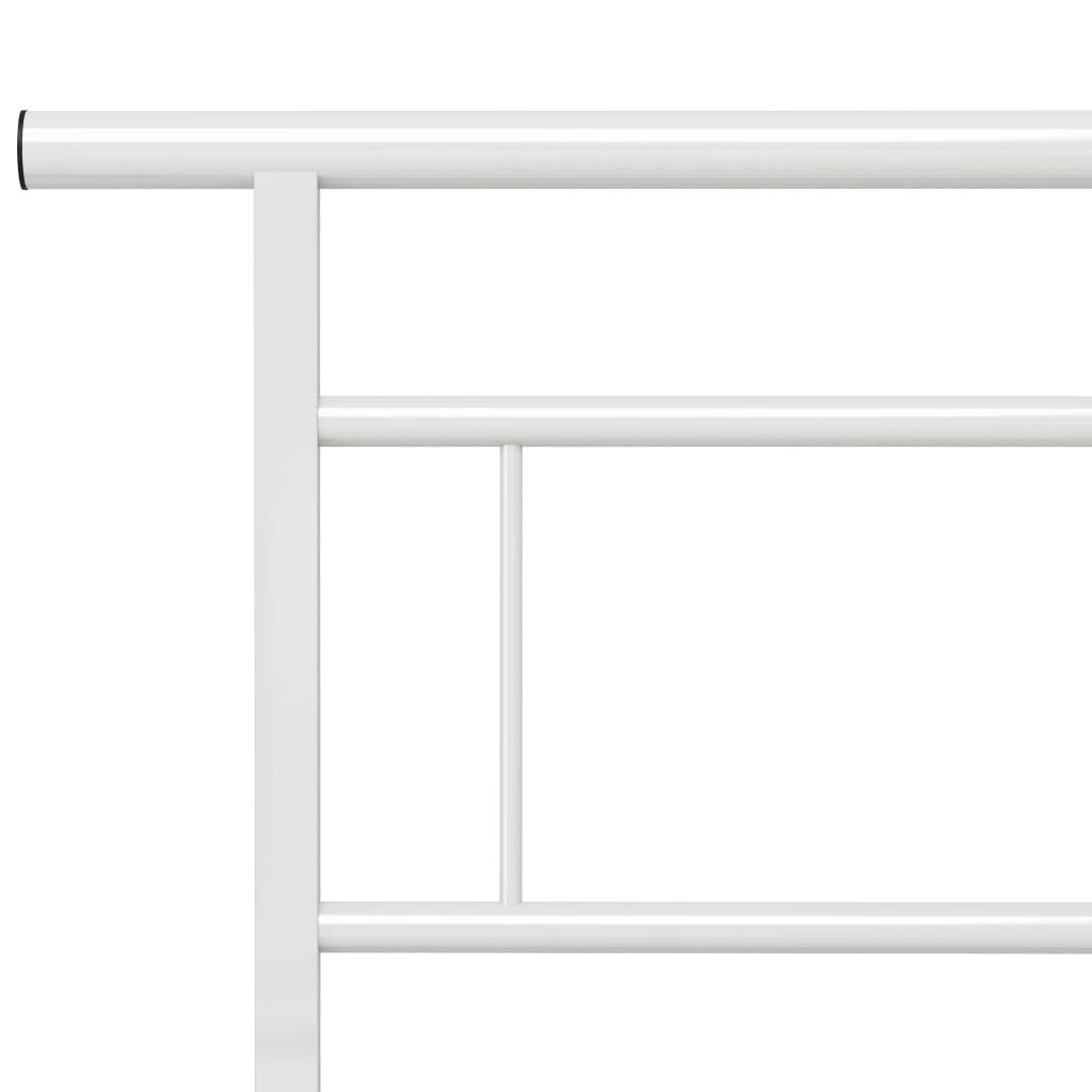 vidaXL Рамка за легло, бяла, метал, 140x200 cм