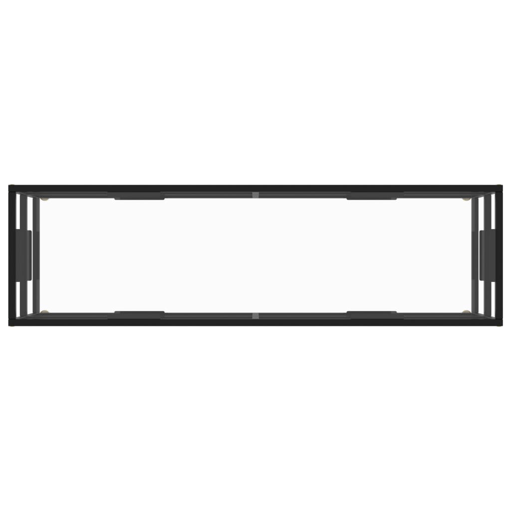 vidaXL ТВ шкаф, черен, закалено стъкло, 140x40x40 см