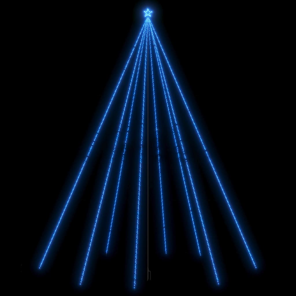 vidaXL Светеща коледна елха за закрито и открито 1300 LED синя 8 м