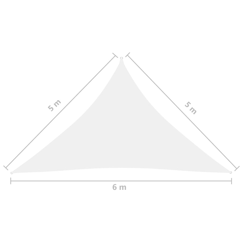 vidaXL Платно-сенник, Оксфорд плат, триъгълно, 5x5x6 м, бяло