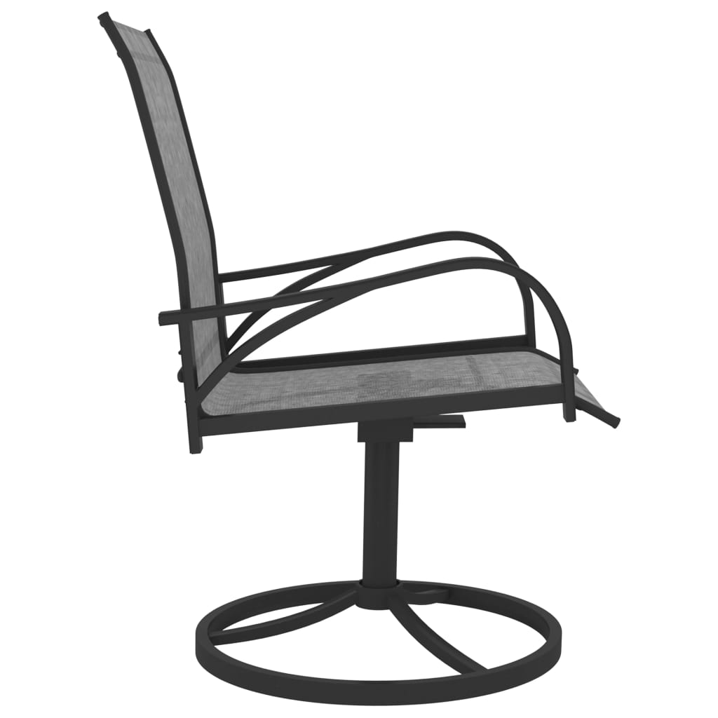 vidaXL Градински въртящи се столове, 2 бр, textilene и стомана, сиви