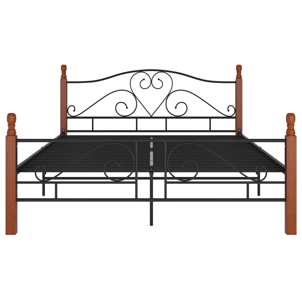 vidaXL Рамка за легло, черна, метал, 160x200 см