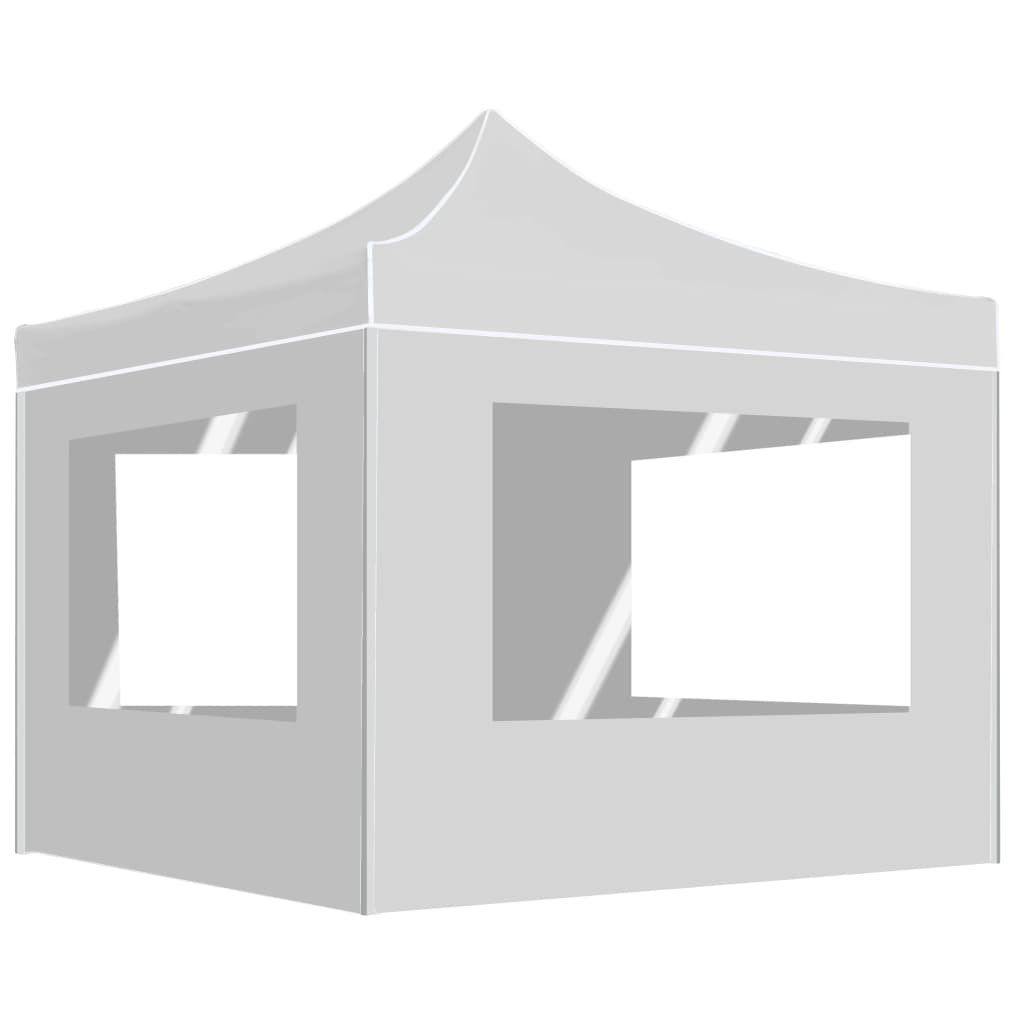 vidaXL Професионална сгъваема шатра с алуминиеви стени 2x2 м бяла