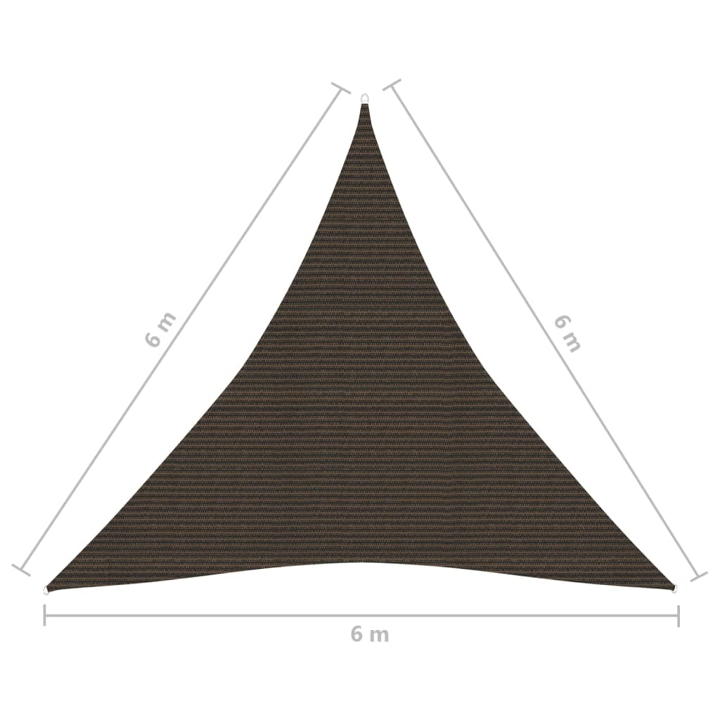 vidaXL Платно-сенник, 160 г/м², кафяво, 6x6x6 м, HDPE