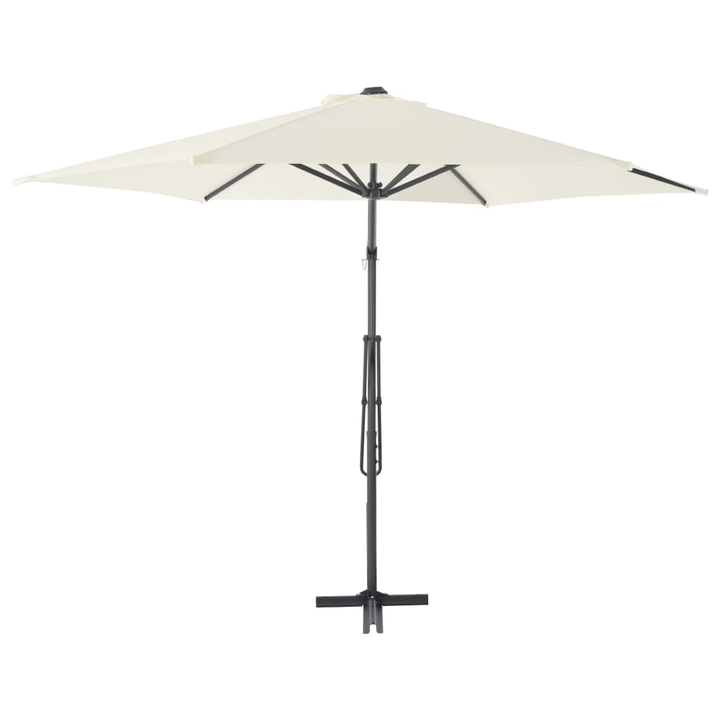 vidaXL Градински чадър със стоманен прът, 300 см, пясъчен