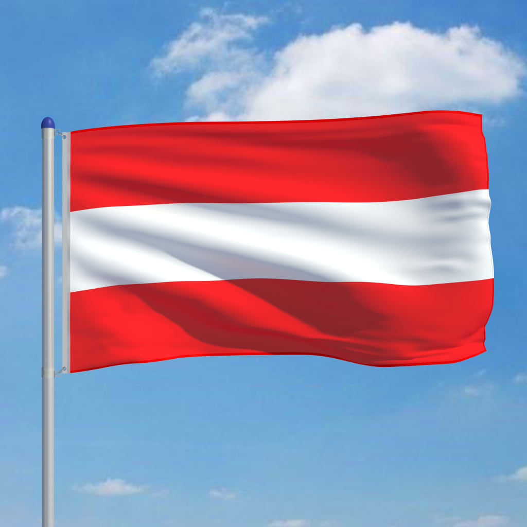 vidaXL Флаг на Австрия и алуминиев флагщок, 6 м