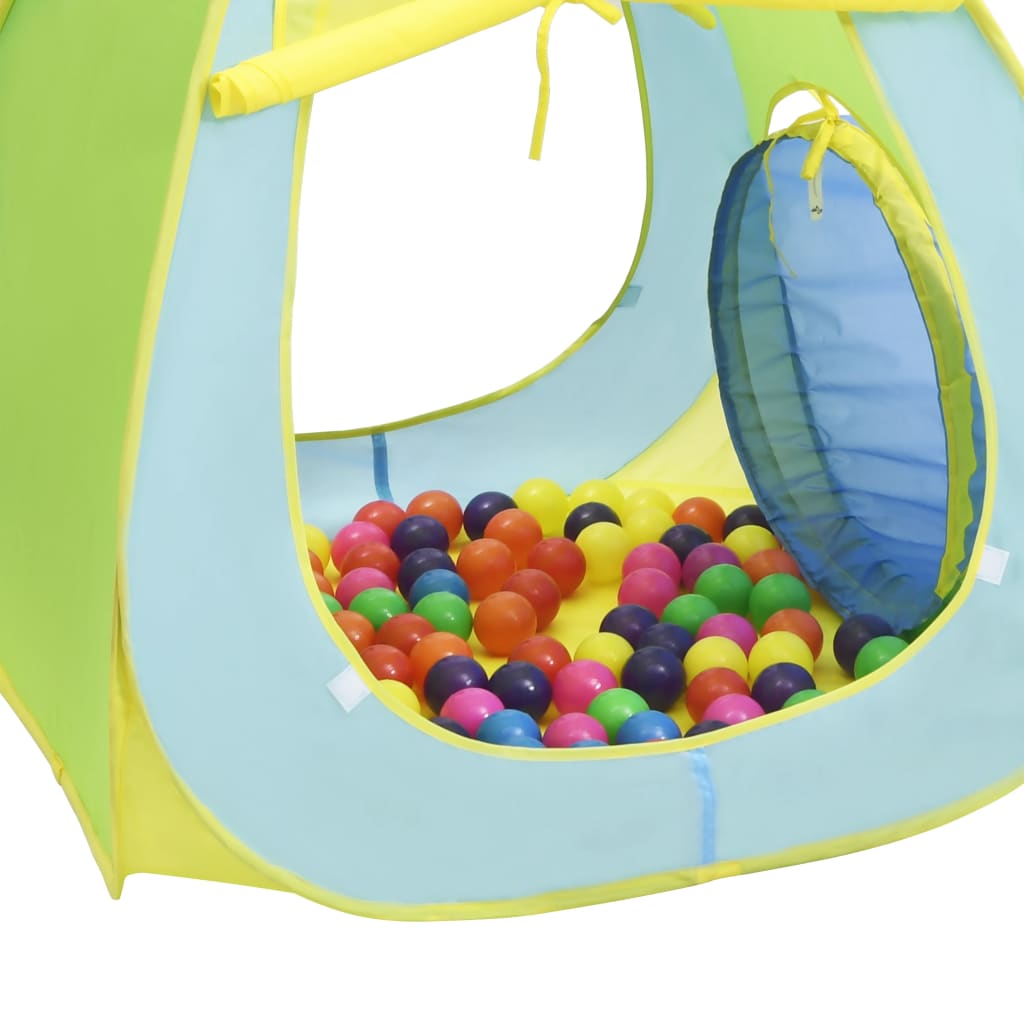 vidaXL Детска палатка за игра със 100 многоцветни топки