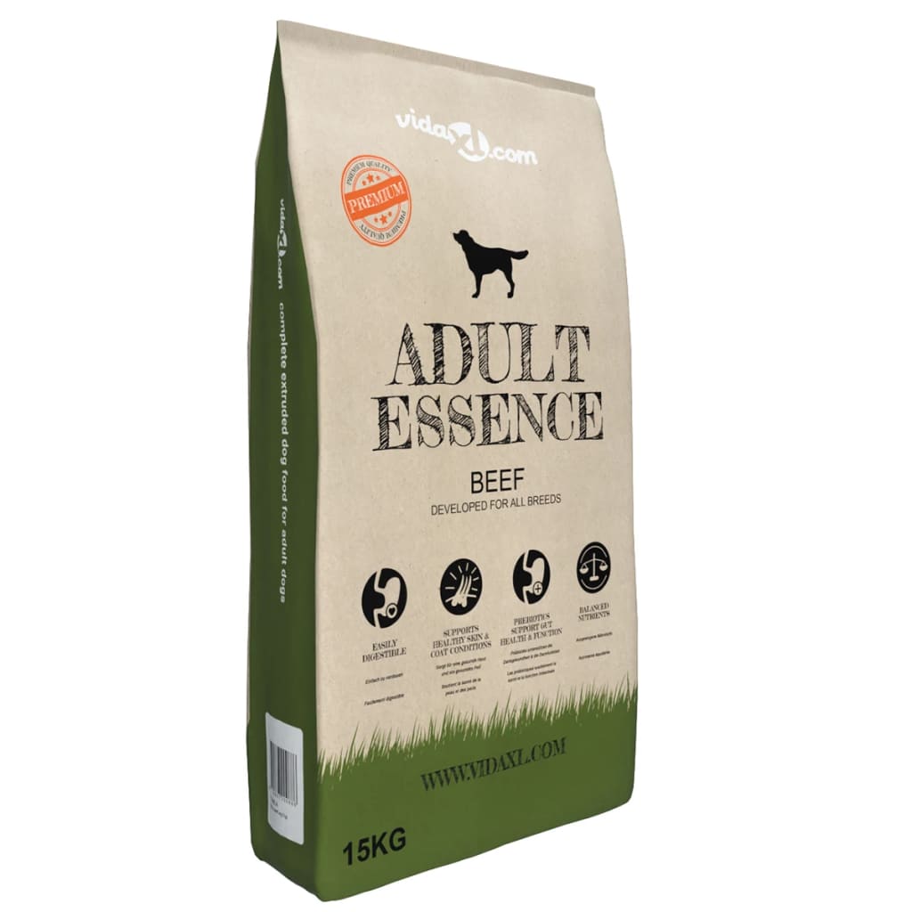 vidaXL Премиум храна за кучета Adult Essence Beef 15 кг