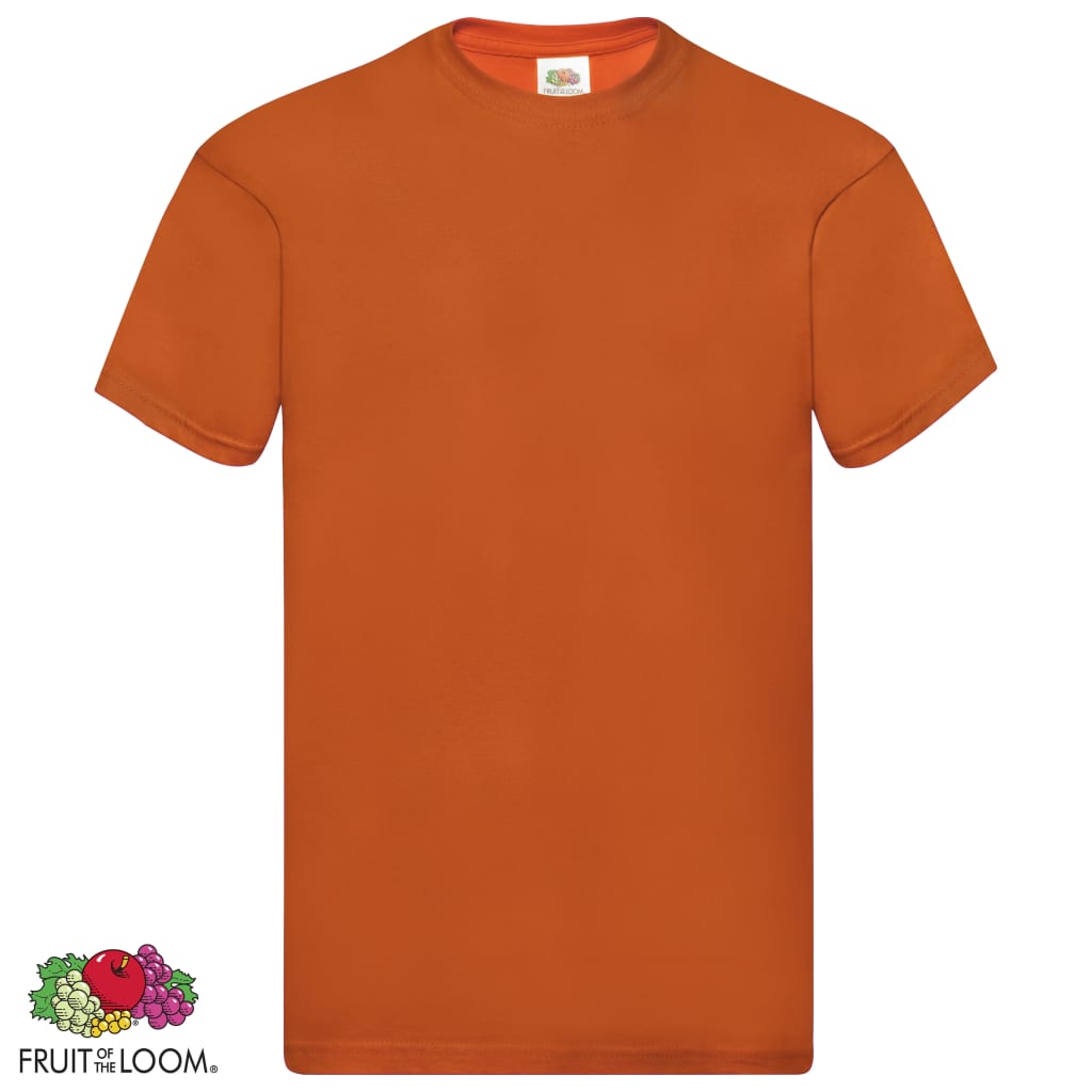 Fruit of the Loom Оригинални тениски, 5 бр, оранжеви, 3XL, памук