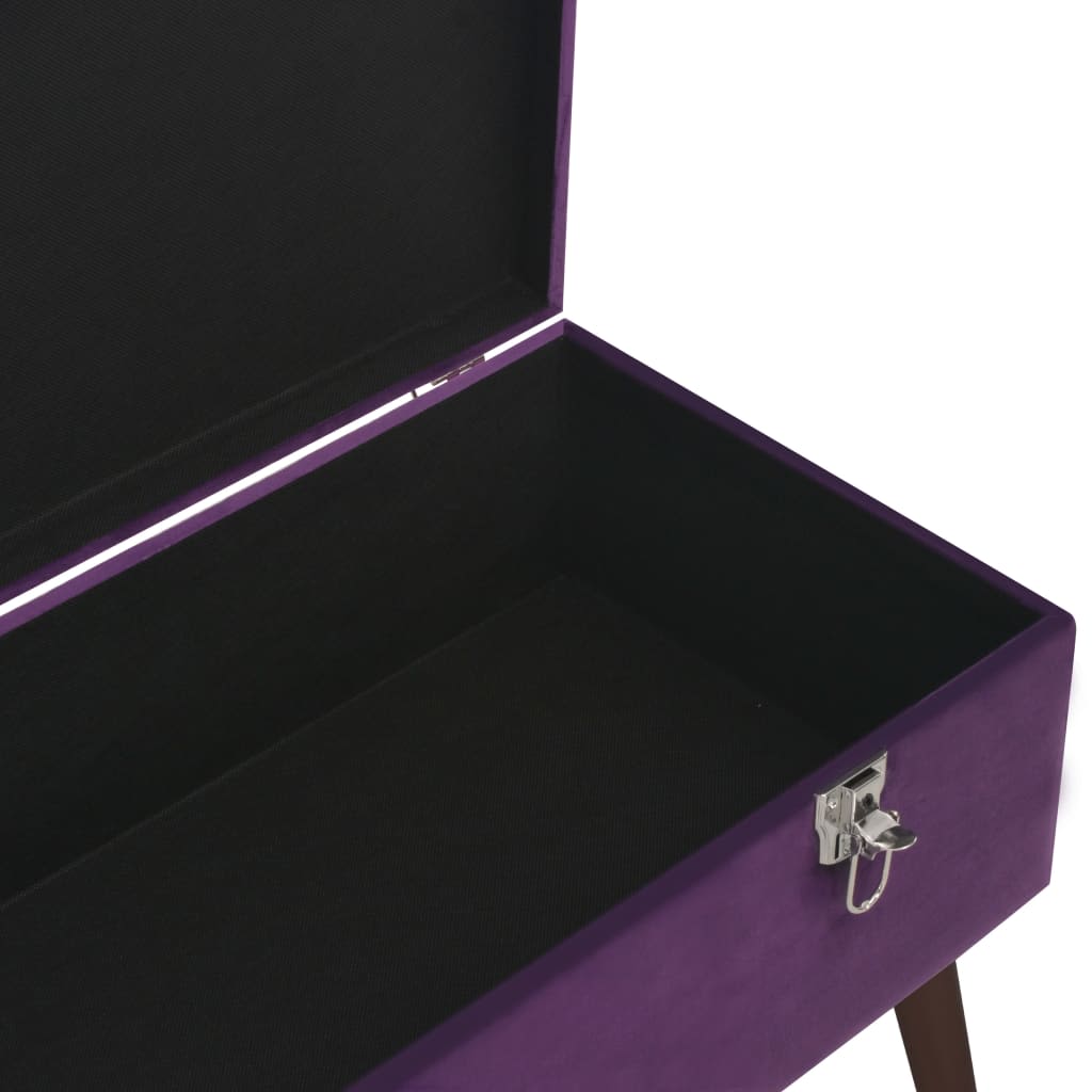 vidaXL Пейка с отделение за съхранение, 80 см, лилаво кадифе