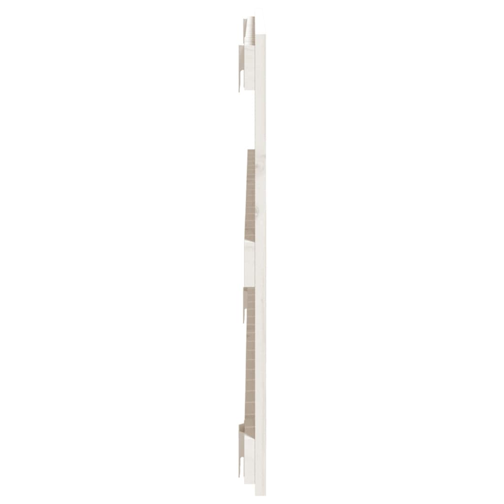 vidaXL Стенна табла за спалня, бяла, 95,5x3x60 см, борово дърво масив