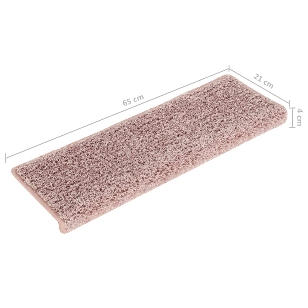 vidaXL Постелки за стъпала, 15 бр, 65x21x4 см, бяло и розово
