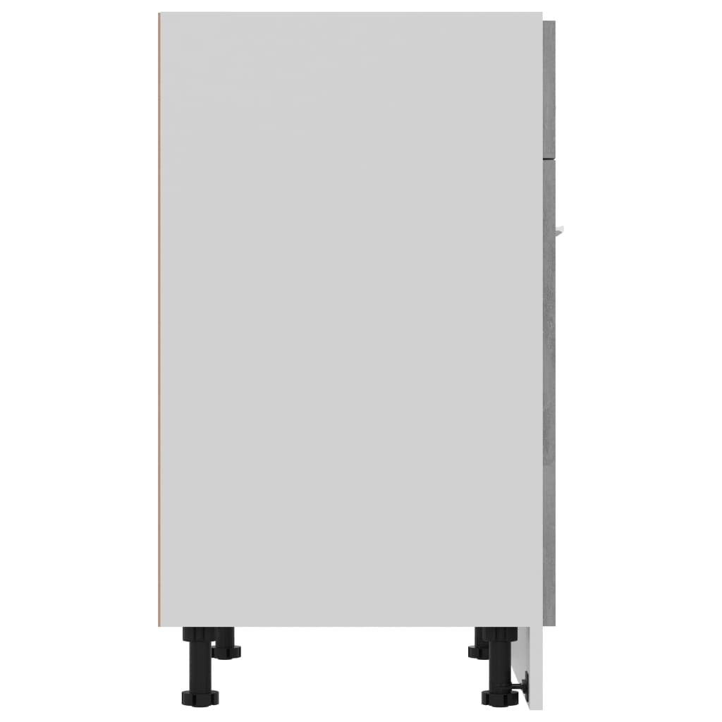 vidaXL Долен шкаф с чекмедже, бетонно сив, 60x46x81,5 см, ПДЧ