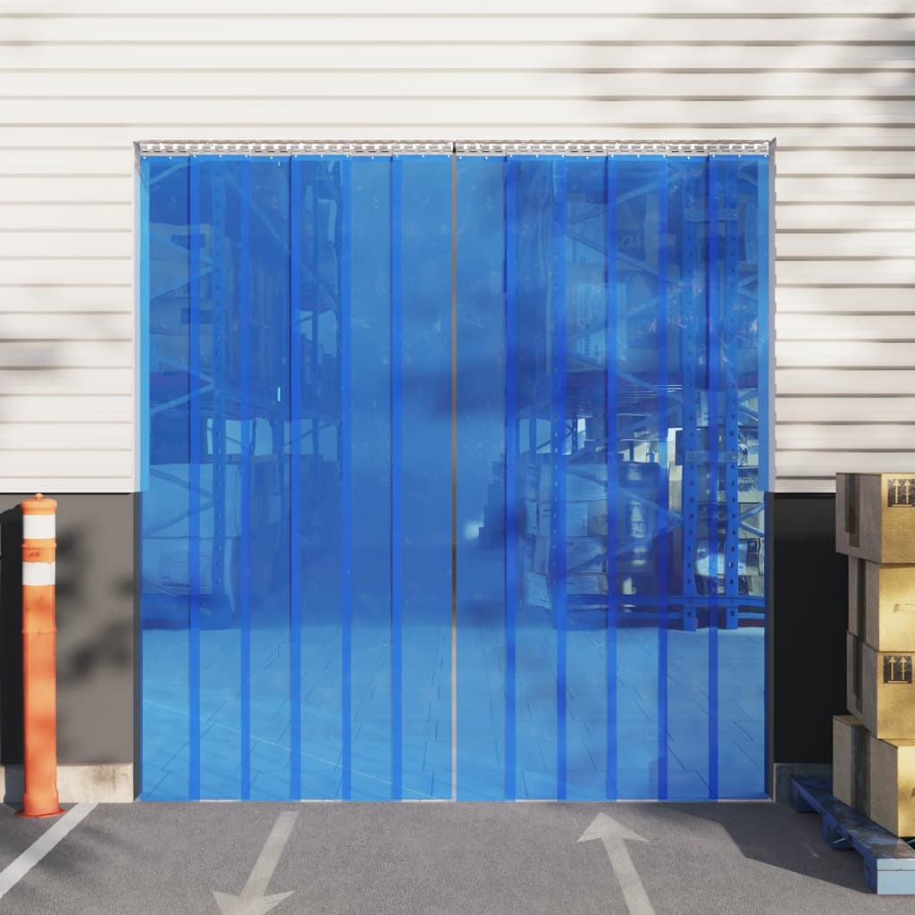 vidaXL Завеса за врата синя 200x1,6 мм 25 м PVC