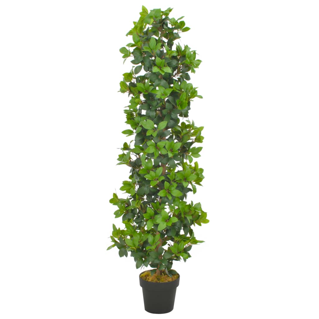 vidaXL Изкуствено растение лаврово дърво със саксия, зелено, 150 см