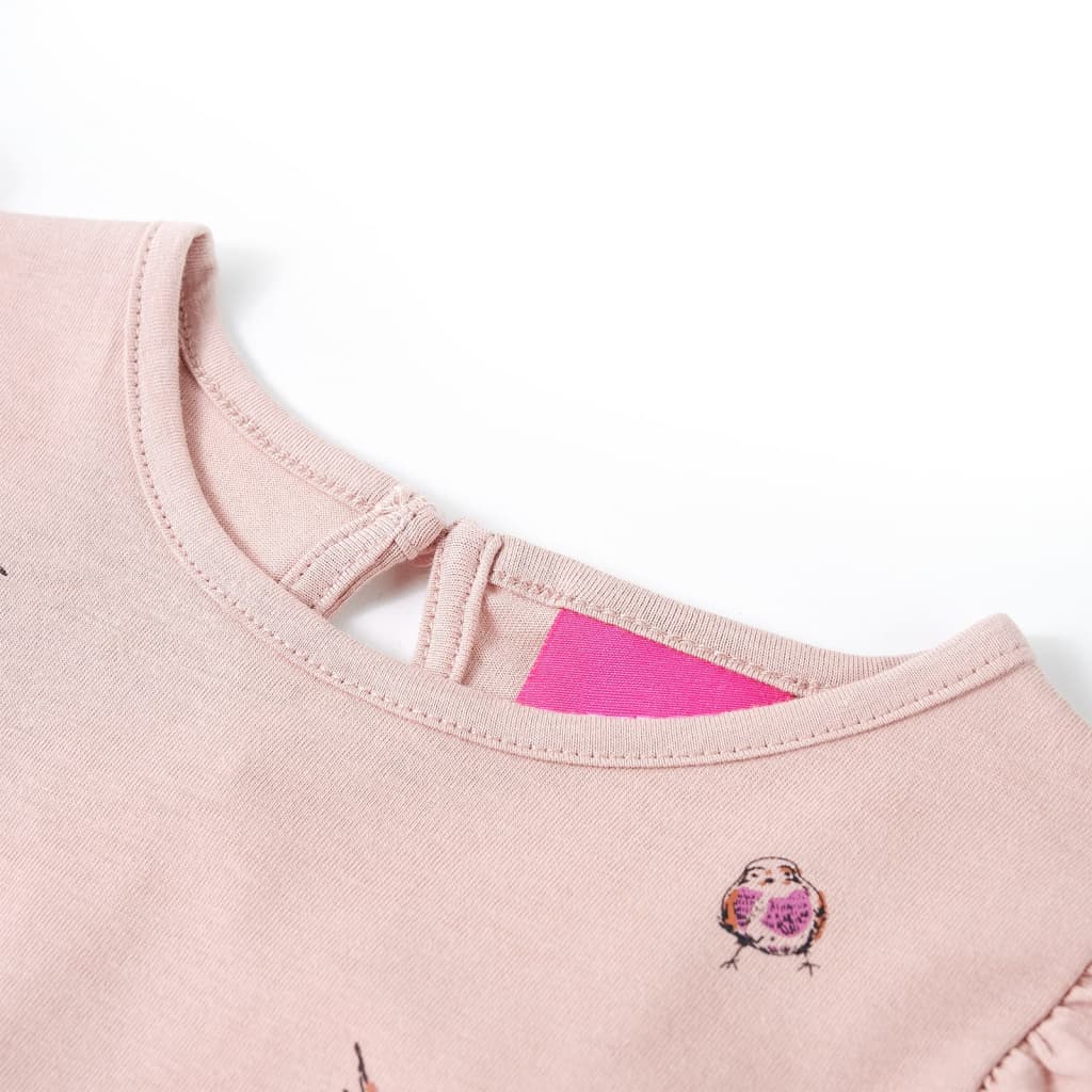 Детска тениска с дълъг ръкав, розова, 92