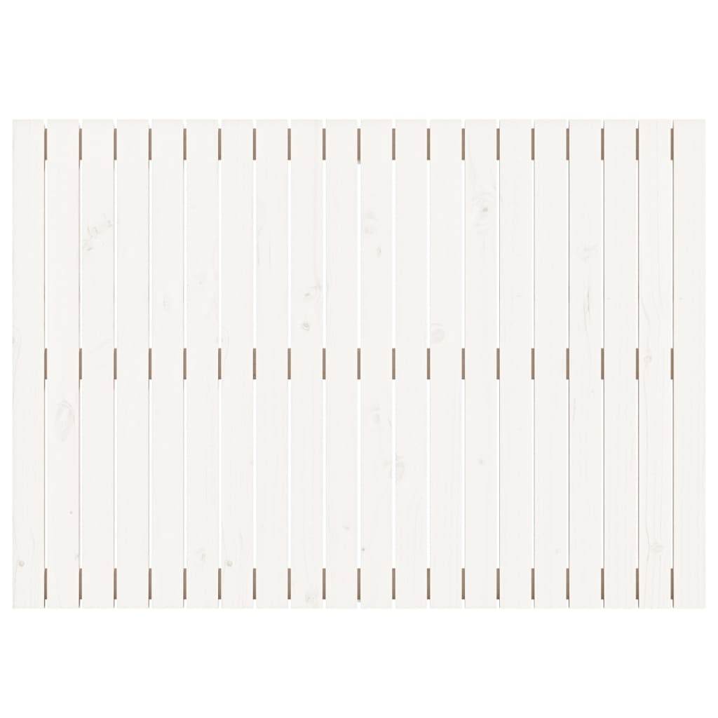 vidaXL Стенна табла за спалня, бяла, 127,5x3x90 см, борово дърво масив