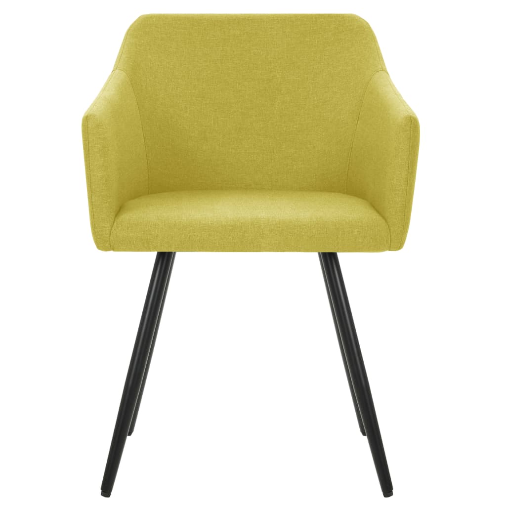 vidaXL Трапезни столове, 6 бр, зелени, текстил