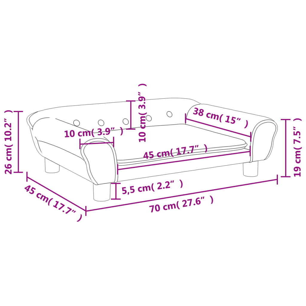 vidaXL Детски диван, светлосив, 70x45x26 см, кадифе