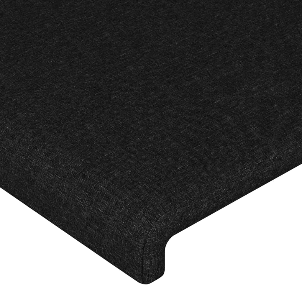 vidaXL Рамка за легло с табла, черна, 160x200 см, плат
