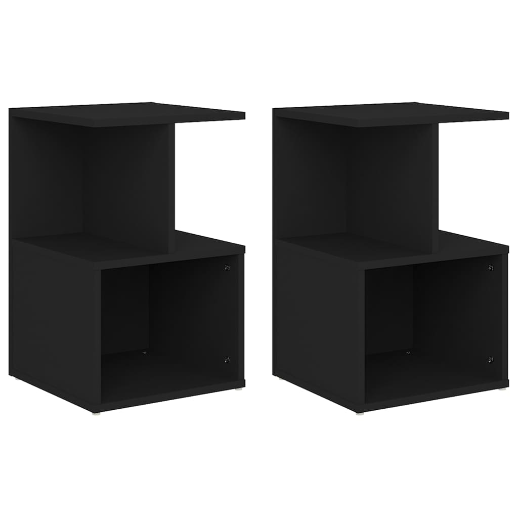 vidaXL Нощни шкафчета, 2 бр, черни, 35x35x55 см, ПДЧ