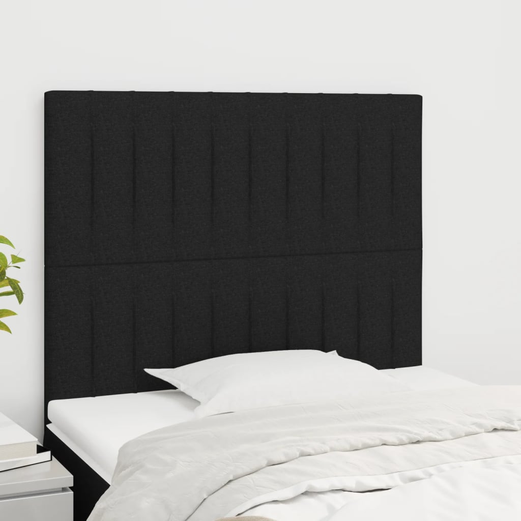 vidaXL Горни табли за легло, 2 бр, черни, 90x5x78/88 см, плат