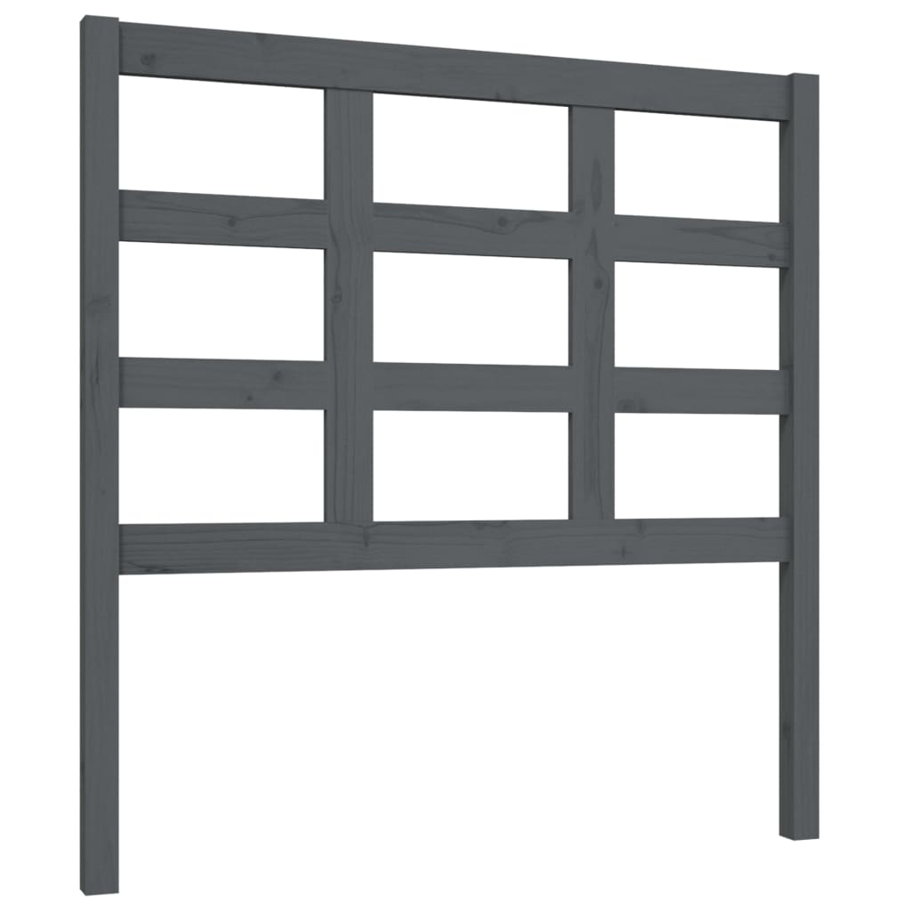 vidaXL Горна табла за легло, сива, 95,5x4x100 см, бор масив