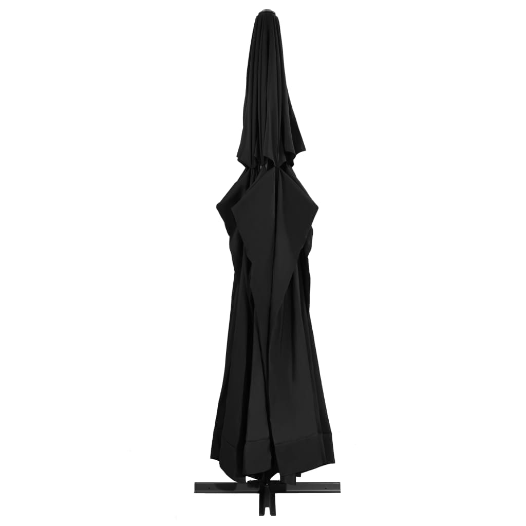 vidaXL Градински чадър с алуминиев прът, 500 см, черен