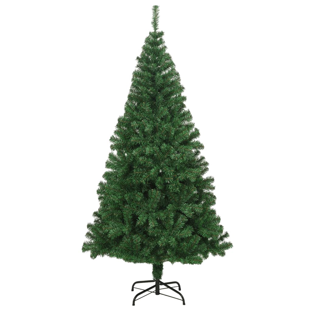 vidaXL Изкуствена коледна елха с гъсти клонки, зелена, 240 см, PVC
