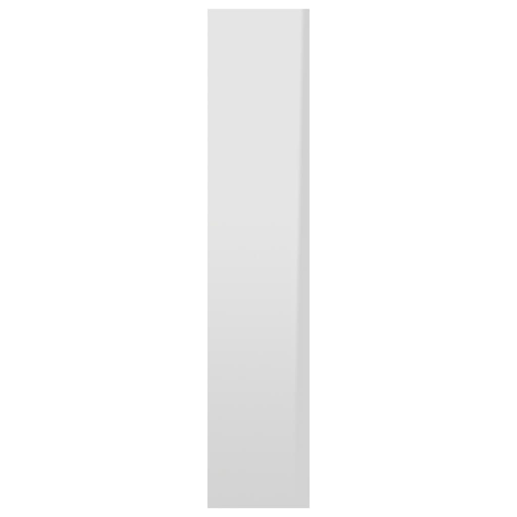 vidaXL Стенен рафт, бял гланц, 90x16x78 см, ПДЧ
