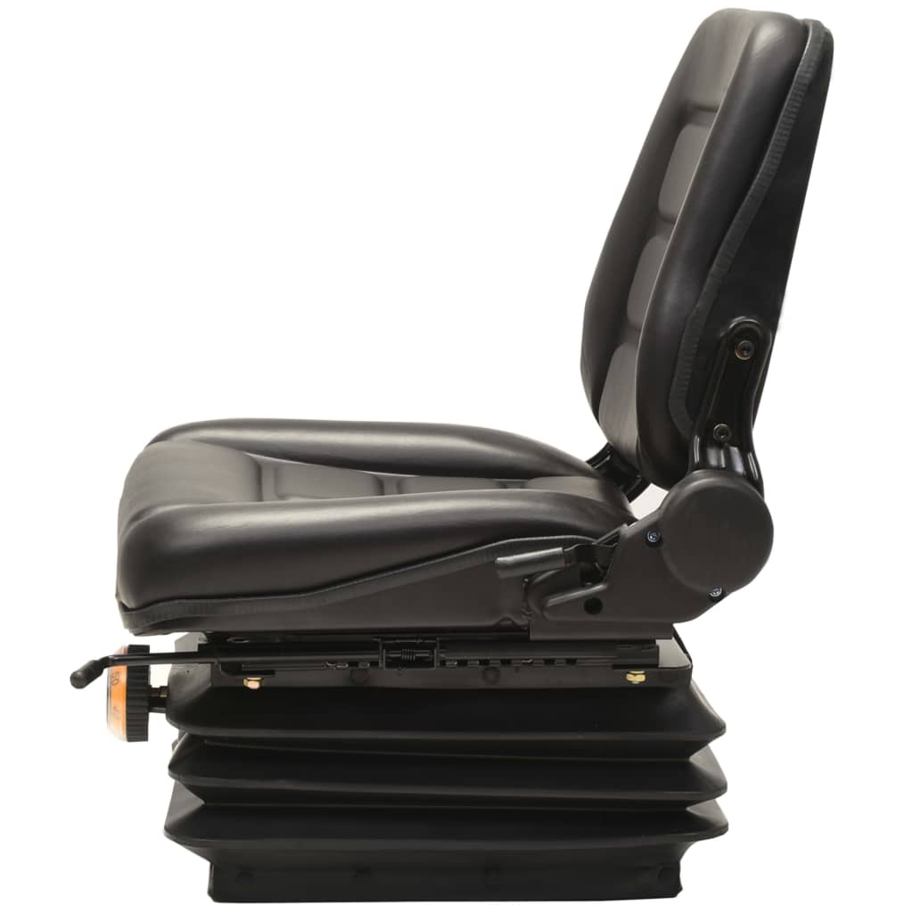 vidaXL Седалка за мотокар и трактор, с въздушно окачване, черна