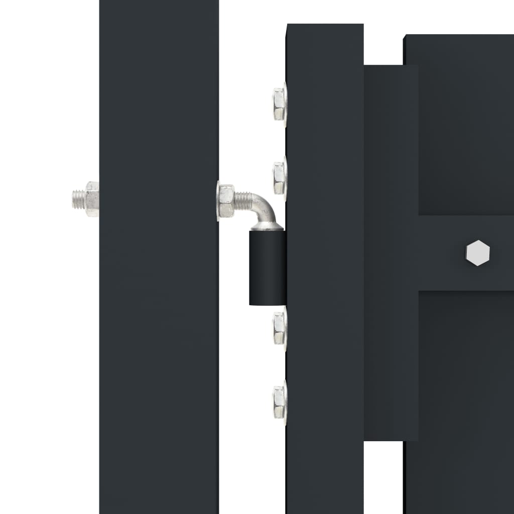 vidaXL Стоманена порта с двойна врата, 306x250 см, антрацит