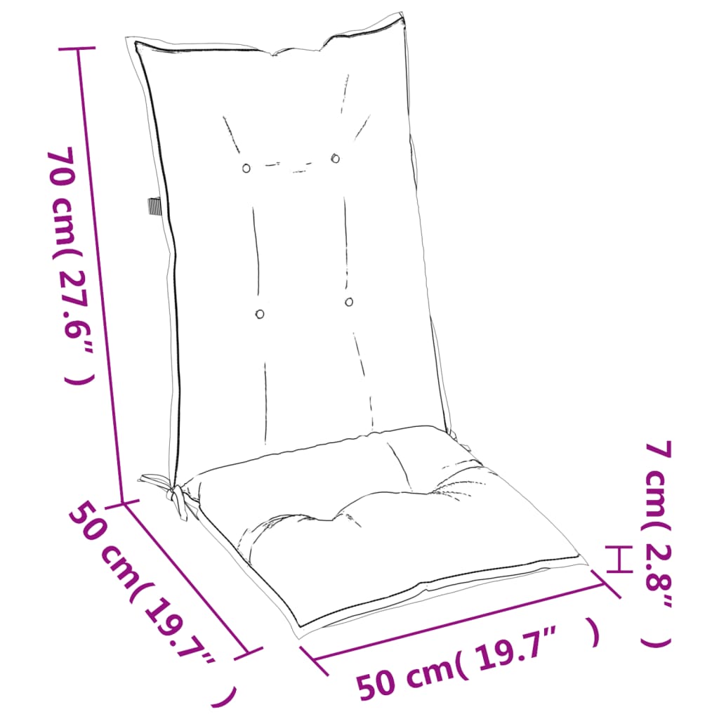 vidaXL Възглавници за градински столове 6 бр антрацит 120x50x7 см плат